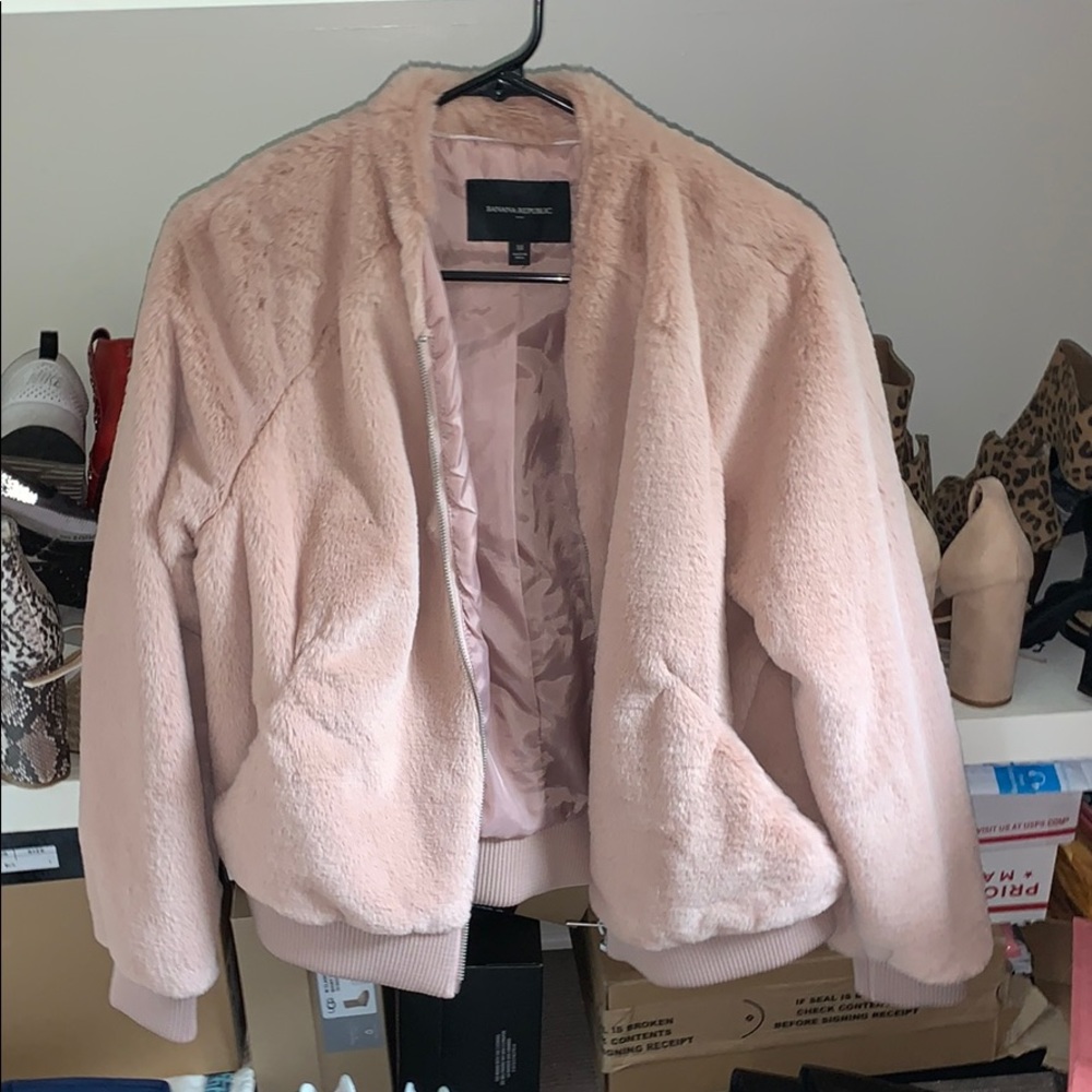 Fuzzy pink coat